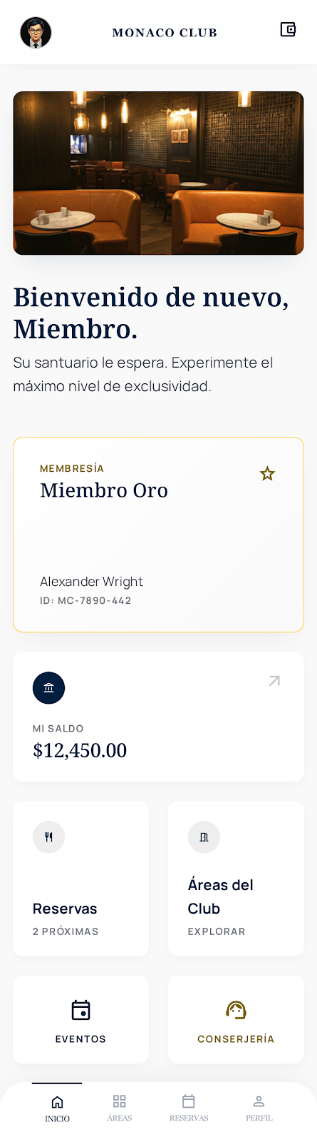 Monaco Club dashboard preview